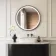 Delilah Battery Powered Black Framed Round Illuminated LED Mirror 800mm