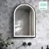 Maya Battery Powered Matt Black Arched LED Mirror 750x500mm