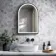 Maya Battery Powered Matt Black Arched LED Mirror 750x500mm