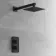Galway Premium Matt Black Square Thermostatic Shower Set - 200mm Head