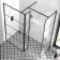 Munich Matt Black Grid 8mm Walk In Shower Enclosure 1000mm & 800mm Glass with Pivotal Return Panel