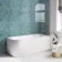 Oakham 1700 Space Saving Shower Bath & 6mm Easy Clean Screen with Rail - Right Handed