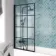 Oakham Space Saving Shower Bath 1700 & 6mm Easy Clean Matt Black Grid Bath Screen - Left Handed
