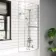 P Shaped 1500 Shower Bath with Front Panel & 6mm Easy Clean Screen with Rail - Right Handed