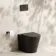 Loma Matt Black Rimless Back To Wall Toilet With Premium Soft Close Slim Seat