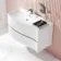 Bali Gloss White Wall Hung Basin Drawer Vanity 1000mm -left Handed