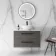 Elba Charcoal Elm Wall Hung Drawer Vanity with Marble Top & Oval Counter Top Basin 800mm - Black Accents