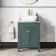 Bermuda Midnight Green Vanity with Marble Top & Curved Counter Top Basin 600mm - Brushed Brass Accents