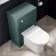 Capri Mystic Green Combination Vanity Basin and Aruba Toilet 1150mm - Chrome Handles