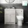 Milos Cotton White Combination Vanity Basin and Aruba Toilet 1100mm - Chrome Handles