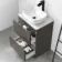 Corsica Tungsten Grey Vanity Drawer with Marble Top & Curved Counter Top Basin 600mm
