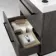 Elba Charcoal Elm Wall Hung Basin Drawer Vanity 600mm with Matt Black Stand