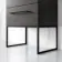 Elba Charcoal Elm Wall Hung Basin Drawer Vanity 600mm with Matt Black Stand