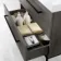 Elba Charcoal Elm Wall Hung Basin Drawer Vanity 800mm with Matt Black Stand