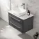 Omaha Slate Grey Wall Hung Drawer Vanity with Marble Top & Curved Counter Top Basin 800mm