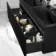 Malta Fluted Matt Black Wall Hung Drawer Vanity with Matt Black Double Basin 1200mm