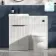 Havana Fluted Coastal White Combination Vanity Basin and Aruba Toilet 1000mm - Black Accents