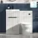 Havana Fluted Coastal White Combination Vanity Basin and Miami Toilet 1000mm - Black Accents