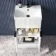 Havana Fluted Coastal White Combination Vanity Basin and Miami Toilet 1000mm - Black Accents