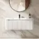 Sorrento Fluted Coastal White Wall Hung Basin Drawer Vanity 1000mm