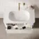 Sorrento Fluted Coastal White Wall Hung Drawer Vanity with Matt White Basin 800mm
