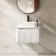 Sorrento Fluted Coastal White Wall Hung Drawer Vanity with Marble Top & Marin Basin 600mm