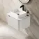 Sorrento Fluted Coastal White Wall Hung Drawer Vanity with Marble Top & Marin Basin 600mm