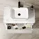 Sorrento Fluted Coastal White Wall Hung Drawer Vanity with Marble Top & Reno Basin 800mm
