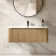 Sorrento Fluted Country Oak Wall Hung Basin Drawer Vanity 1000mm
