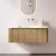 Sorrento Fluted Country Oak Wall Hung Drawer Vanity with Matt White Basin 1000mm