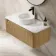 Sorrento Fluted Country Oak Wall Hung Drawer Vanity with Marble Top & Nevis Basin 1000mm