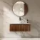 Sorrento Fluted Black Walnut Wall Hung Drawer Vanity with Marble Top & Nevis Basin 1000mm