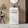 Sicily Fluted Coastal White Vanity with Semi Recessed Basin 500mm - Black Accents