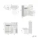 Sicily Fluted Coastal White Combination Vanity Basin and Aruba Toilet 1000mm - Black Accents