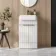 Sicily Fluted Coastal White Vanity with Semi Recessed Basin 500mm - Brushed Brass Accents