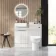 Sicily Fluted Coastal White Vanity with Semi Recessed Basin 500mm - Chrome Handles