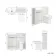Sicily Fluted Coastal White Combination Vanity Basin and Aruba Toilet 1000mm - Chrome Handles