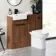 Sicily Fluted Black Walnut Combination Vanity Basin and Aruba Toilet 1000mm - Black Accents