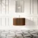 Positano Natural Walnut Curved Wall Hung Basin Drawer Vanity 800mm