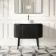 Positano Black Oak Curved Vanity Unit with Matt White Stone Top 1000mm - Basin Not Included