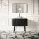 Positano Black Oak Curved Vanity Unit with Matt White Stone Top 1000mm - Basin Not Included