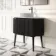 Positano Black Oak Curved Vanity Unit with Matt White Stone Top 1000mm - Basin Not Included