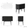 Positano Black Oak Curved Vanity Unit with Matt White Stone Top 1000mm - Basin Not Included
