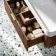Cayman Natural Walnut Wall Hung Slimline Basin Drawer Vanity 1000mm - Brushed Brass Accents