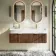 Cayman Natural Walnut Wall Hung Slimline Basin Drawer Vanity 1200mm - Brushed Brass Accents