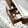 Cayman Natural Walnut Wall Hung Slimline Basin Drawer Vanity 1200mm - Brushed Brass Accents