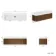 Cayman Natural Walnut Wall Hung Slimline Basin Drawer Vanity 1200mm - Brushed Brass Accents