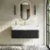 Cayman Black Oak Wall Hung Slimline Basin Drawer Vanity 1000mm - Brushed Brass Accents