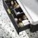 Cayman Black Oak Wall Hung Slimline Basin Drawer Vanity 1000mm - Brushed Brass Accents