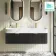 Cayman Black Oak Wall Hung Slimline Basin Drawer Vanity 1200mm - Brushed Brass Accents